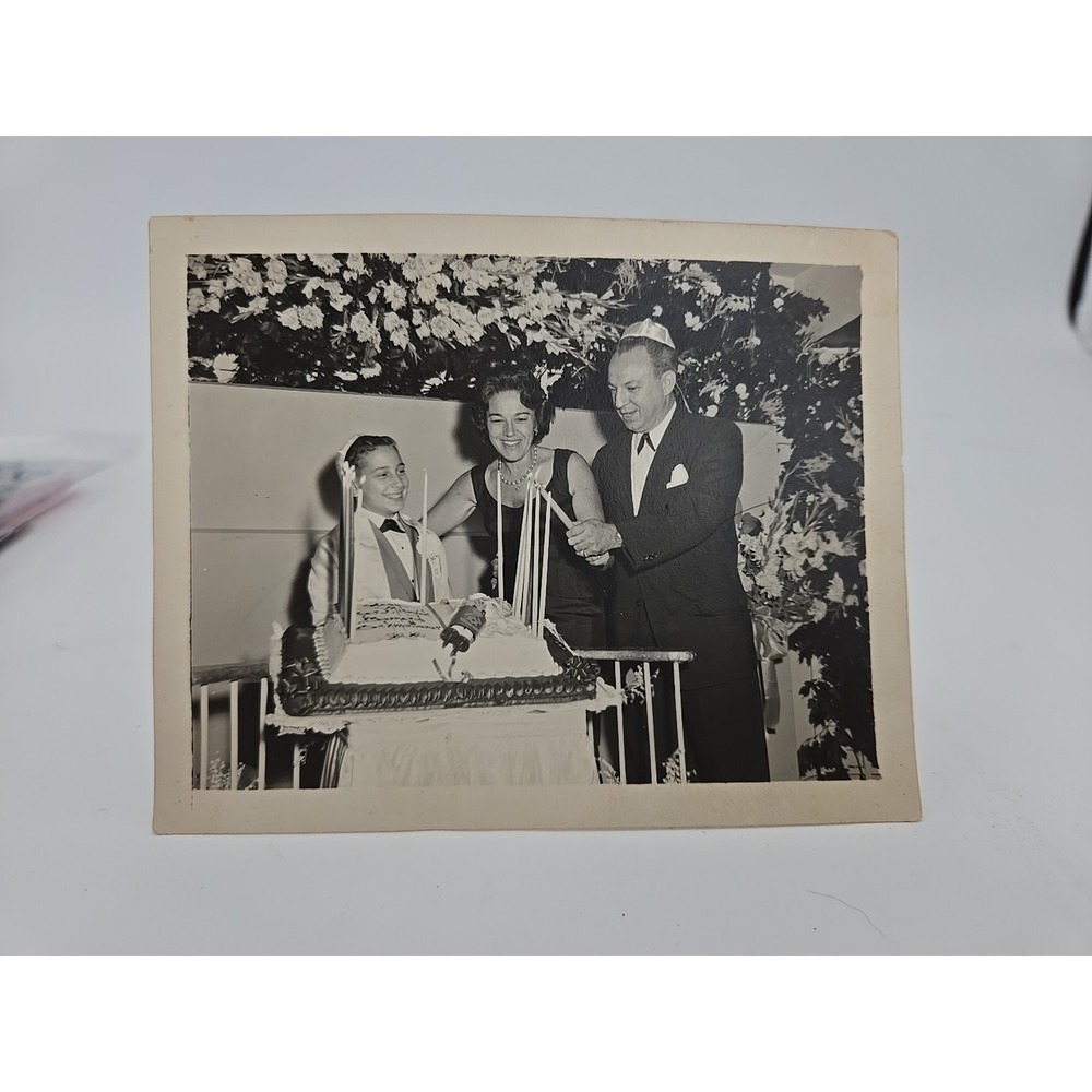Vintage Bar Mitzvah Photograph Black White Jewish Celebration Family 1950s 1960s